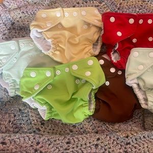 Lot of Six FuzziBunz Cloth Diapers